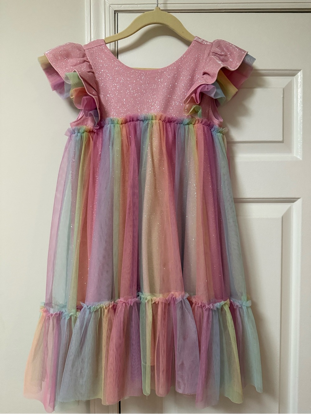 American Girl Pink Rainbow Tulle Dress
